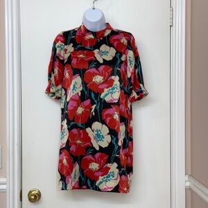 ZARA Trafaluc Women Red Poppy Floral Mini Dress, Size XS